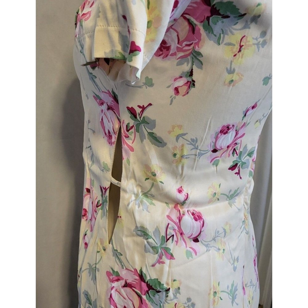 Zara Dress, Floral, Size Medium, Midi w/ Side Slits, Short Sleeve Yellow, NWOT - Picture 6 of 7